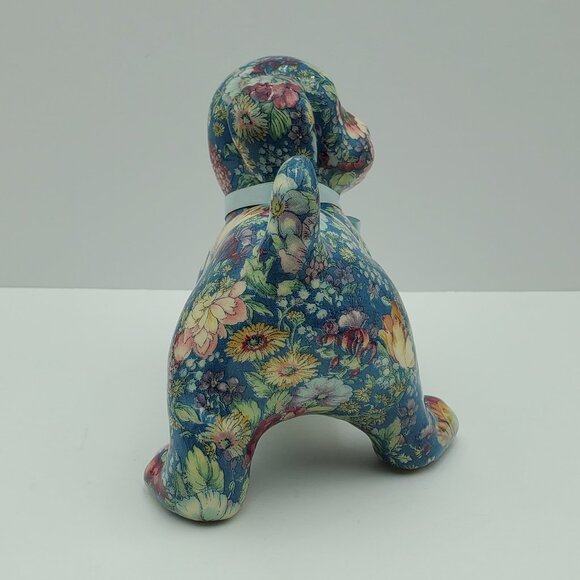 Joan Baker Designs Porcelain Patchworks Blue Spring Puppy Dog Figurine - Picture 5 of 9
